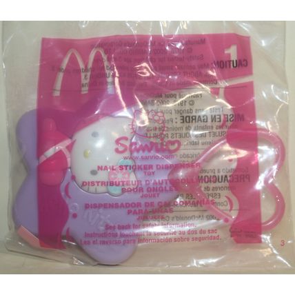 2002 McDonalds Hello Kitty #1 Nail Sticker Dispenser Mint in Package