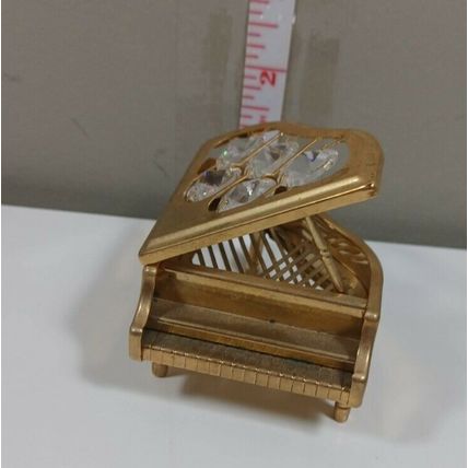 Figurines Pianos Collectible Crystals Metal Gold Piano Home Figurine