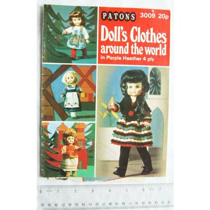 Vintage: Patons 3009, Doll's Clothes around the world, 18 inch, 4 ply