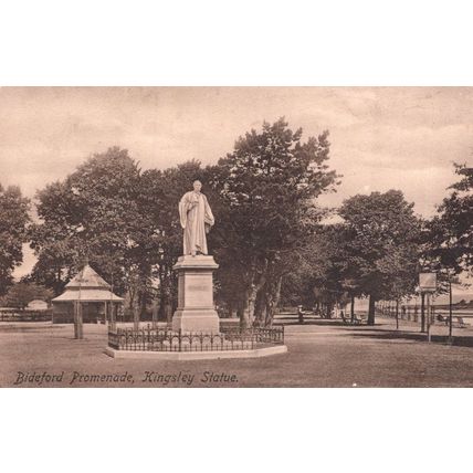Bideford Devon Promenade Kingsley Statue Old WW1 Postcard