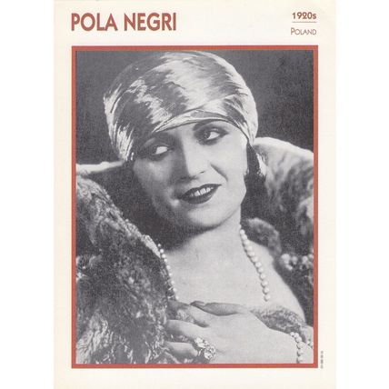 Pola Negri Astrology Polish Actor Rare Italian 8" x 5" Film Photo Card