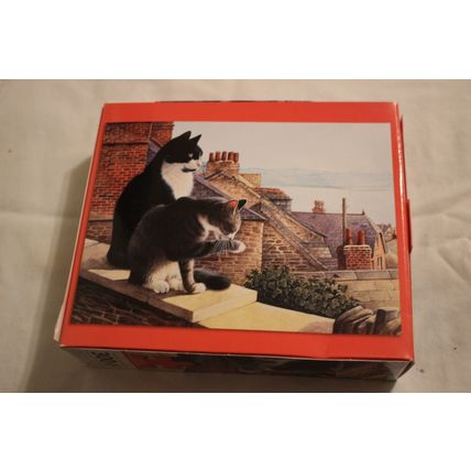 CATS ON THE LEDGE 300 PIECE PUZZLE SEALED IVORY CATS