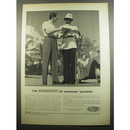 1955 Du Pont Dacron Esquire Sportswear Ad - The desirability of wearing Dacron