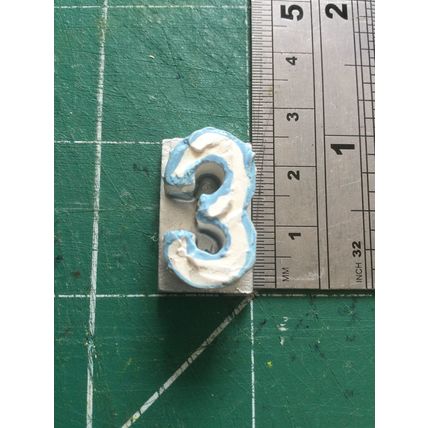 '3' Celebration Cake Blue 1:12th scale miniature