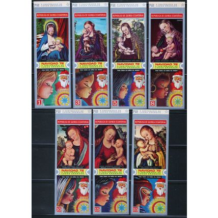 ZAYIX Equatorial Guinea 230-236 MNH Imperf Xmas Santa Madonna & Child 111922S32