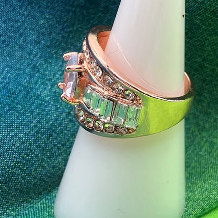 Ring Three Row Fashion Statement Rhinestones #530