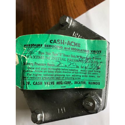 1 1/4" CASH VALVE PRESSURE REGULATOR,CASH ACME 1 1/4" PRESSURE REDUCING VALVE,EW