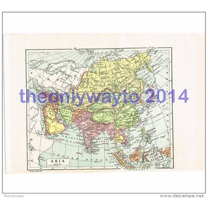 Asia, Book Map Illustration (Print), John Bartholomew, c1907