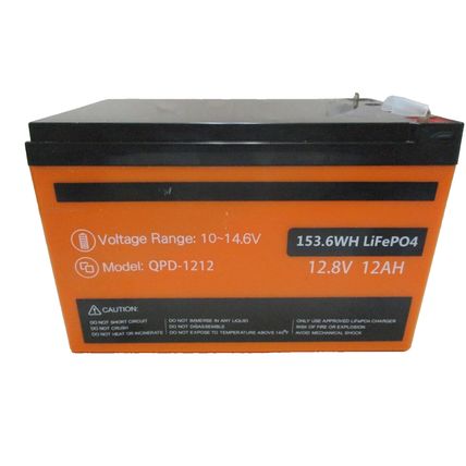 Rechargeable Battery 12V 153.6wh 12AH LIFEP04 Model QPD-1212