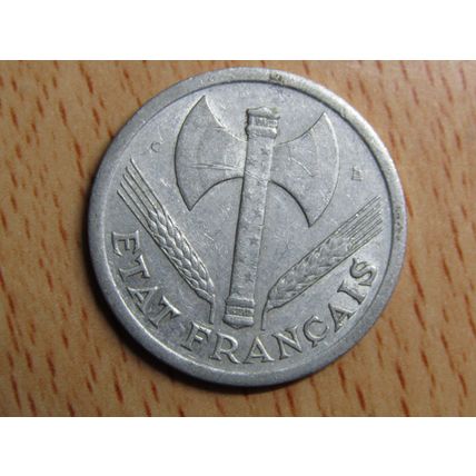 France Republic 1944C 2 Francs Coin