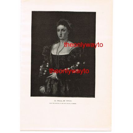 LA BELLA, BY TITIAN, TIMOTHY COLE BOOK ILLUSTRATION (PRINT), c1910