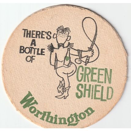 BEER MAT - WORTHINGTON BREWERY - GREEN SHIELD - (Cat 037) - (1960)
