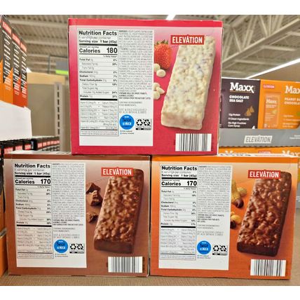 Elevation Protein Meal Bars 3 Kinds Flavors Combo 9.5oz 270g