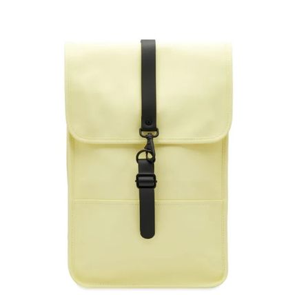 Rains Backpack Mini Straw Yellow Laptop Pocket Waterproof Rain Bag
