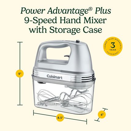 Cuisinart HM-90BCS Power Advantage plus 9-Speed Handheld Mixer with Storage Case