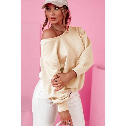 Apricot Bowknot Dewback Round Neck Sweatshirt