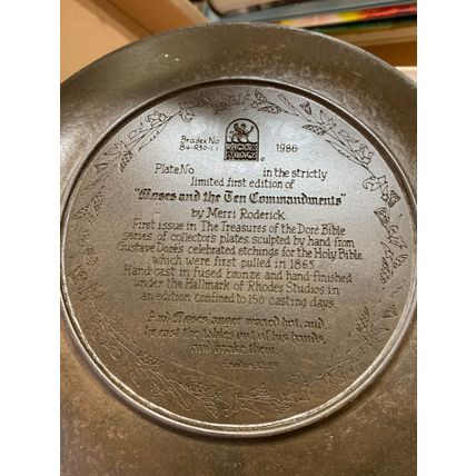 1986 GORE "MOSES & THE TEN COMMANDMENTS" FUSED BRONZE PLATE RHODES STUDIO (P7)