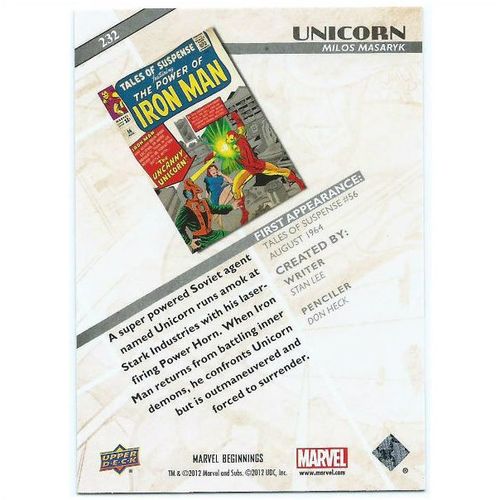 2012 Marvel Beginnings 2 - #232 - Unicorn