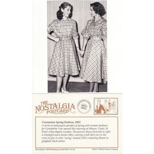 Postcard British Coronation Spring Fashion 1953 - Nostalgia
