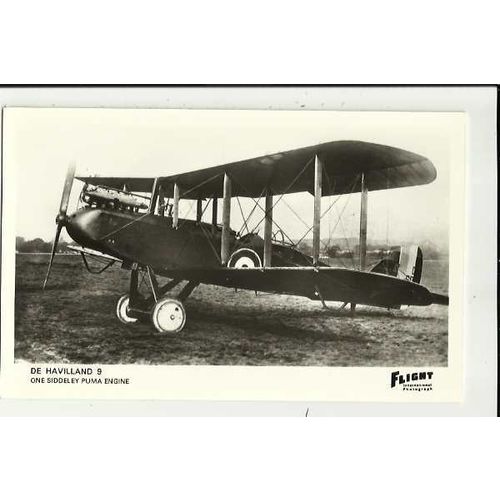 Aviation DE HAVILLAND 9 Postcard by Flight International