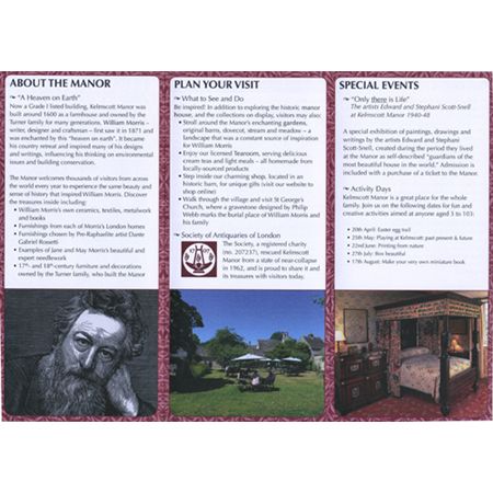 Leaflet: Kelmscott Manor 2019