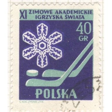 Poland 1956 - 40g dark violet blue/green - Ice Hockey - used
