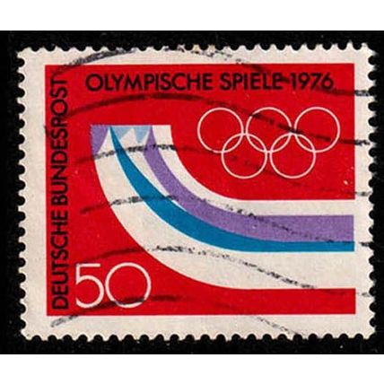 Germany 1976 Bundespost Sport Winter Olympic Games 50Pfg Used Stamp.