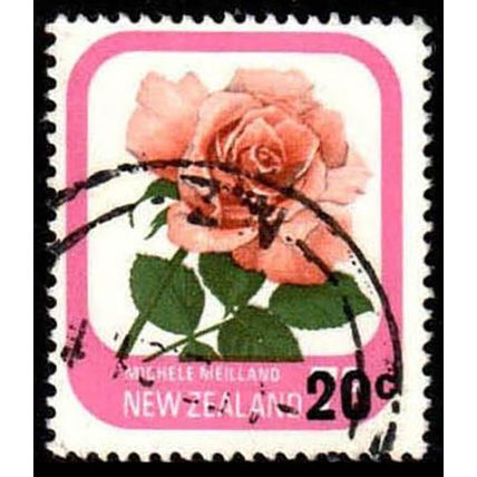New Zealand 1980 Rose 20c Overprint Used Stamp Surcharge