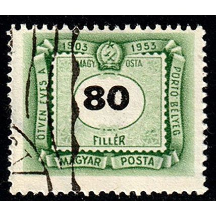 Hungary 1953 Postage Due 80f Used Stamp.