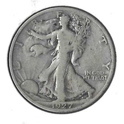 1927-S US Silver Walking Liberty Half Dollar Fine