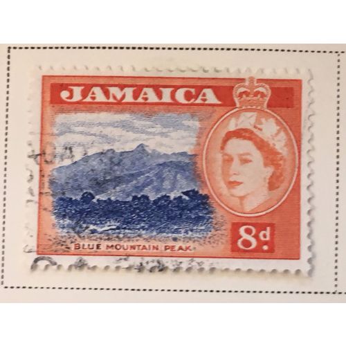 Jamaica 1956 8d Ultramarine Red Orange Used SG Sc 167 Blue Mountain Peak stamp