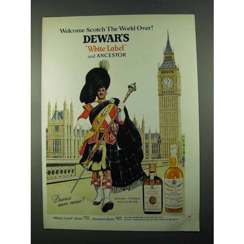 1969 Dewar's White Label and Ancestor Scotch Ad