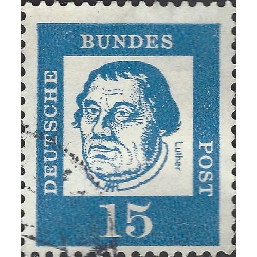 GERMANY, Martin Luther, 1483-1546, blue 1961, 15pf, #3