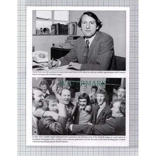 (8663) Carlisle United Football Team Alan Ashman David Dent - Cutting