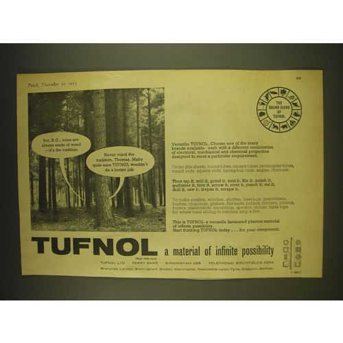 1963 Tufnol Ltd Ad - but, R.G., trees are always made of wood