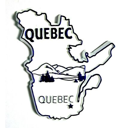 Quebec White Souvenir Fridge Magnet