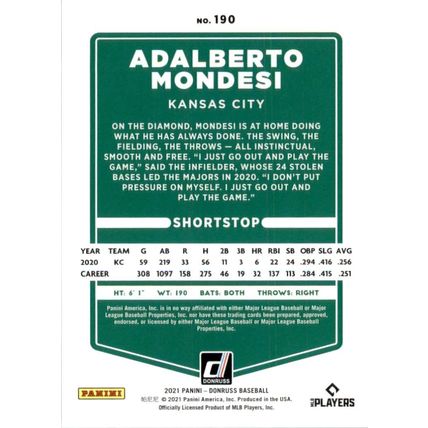 2021 Donruss Adalberto Mondesi # 190