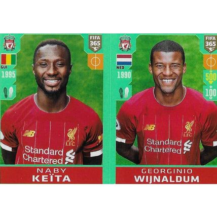 Panini's FIFA 365 2020 (Blue) Sticker: No.28 - Keïta (Naby) & Wijnaldum