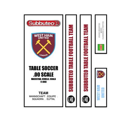 Table Football Subbuteo Box Label West Ham United (ENG) 2019 away