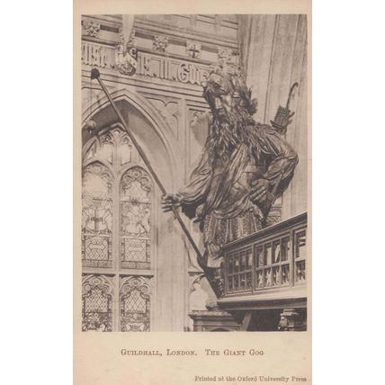 Giant Gog Guildhall Roman Brutus Mythology Legend Antique London Old Postcard