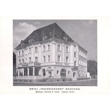 Hotel Friedrichshof Bruschal Vintage Baden-Württemberg Germany Postcard