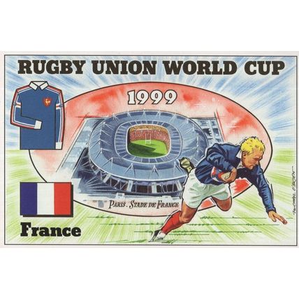 France French Team 1999 Rugby Union World Cup Postcard