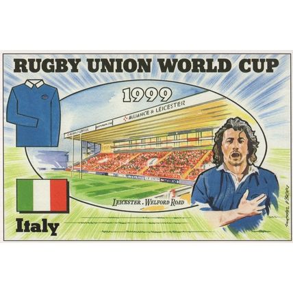 Italy Italian Team Rugby Union World Cup 1999 Postcard