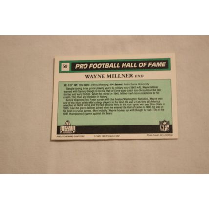 Wayne Millner 1990 Swell Pro Football Hall of Fame NO. 60
