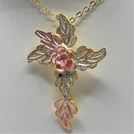 Necklace Leaf Cross Design Necklace Ring Set #601