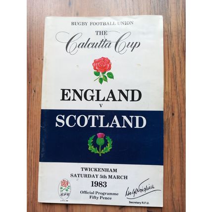 1983 Calcutta Cup Programme & Ticket, England vs Scotland Twickenham, 5 Nations
