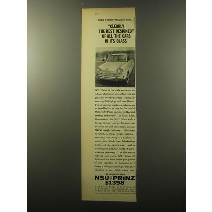 1960 NSU Prinz Cars Advertisement - Clearly the best designed of all the cars