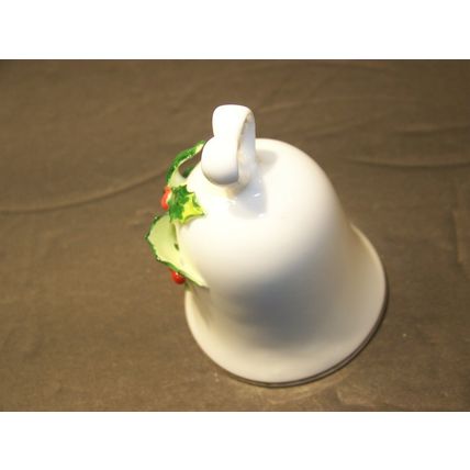 NAPCOWARE HOLLY CHRISTMAS BELL DECORATION ORNAMENT BONE CHINA TAIWAN VINTAGE
