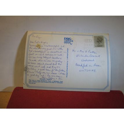 ULLSWATER, CUMBRIA. used postcard by J.Arthur Dixon 1983 postmark =