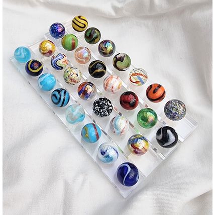MARBLE DISPLAY STAND - Holds 30 Marbles - Clear Transparent Perspex Acrylic